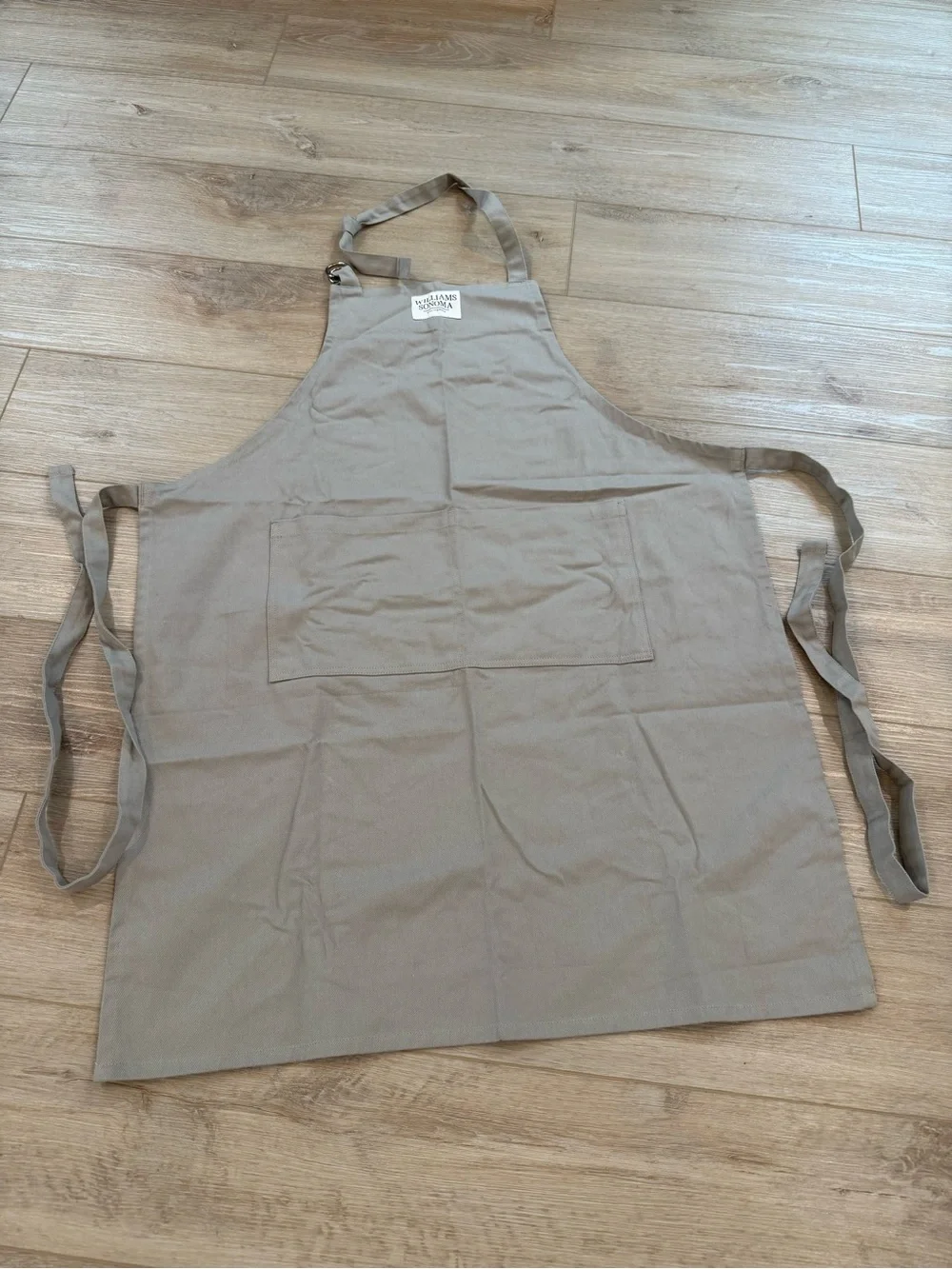 2x (Pair) of Williams Sonoma Drizzle Gray Classic Solid Aprons